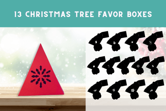 3D Christmas Tree Favor Box SVG Cut File: Festive Design Asset