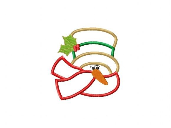 Charming Snowman Applique: A Designer's Winter Asset