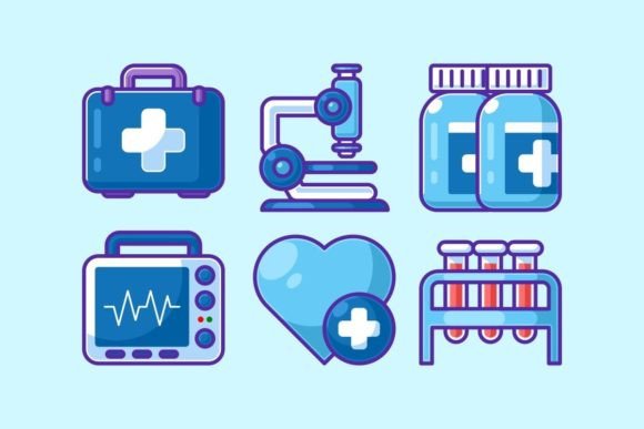 Charming Visuals: The Cute Set Medical Service Cartoon