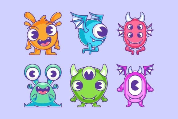 Collection of Cute Monster Character Designs