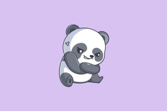 Cute Panda Angry: A Dynamic Design Asset
