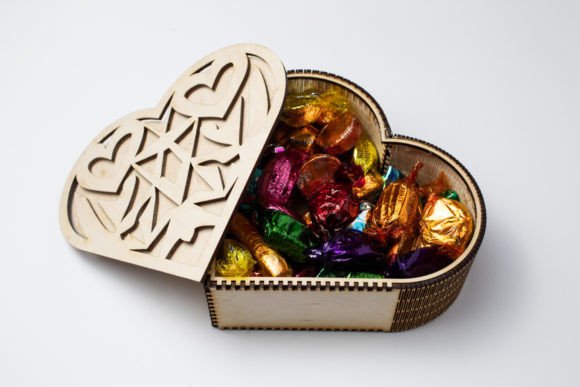Heart-shaped Chocolate Box - Geometrical Pattern: A Design Asset