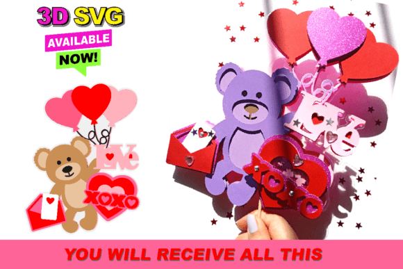 Teddy Bear Love Cake Topper SVG: Sweet Design for Modern Branding